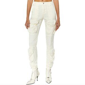 Diesel high waisted ivory cargo pants